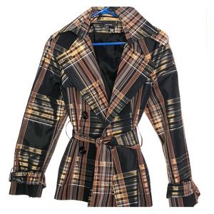 Zara Multicolor Plaid Trench Coat
